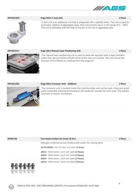A.e.s #Vega-Ultra-1632, cnc gantry machining center, 126" x 61" x 12" travel, 16 HP, 24K RPM, 12 tool - Image 10
