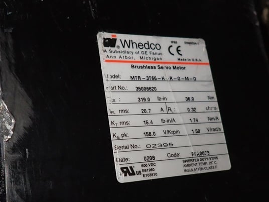 Whedco #MTR-3T66-H-R-0-M-0, Brushless Servo Motor - Image 4