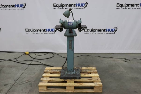 6" Baldor #510, pedestal tool grinder, 1/2 HP, work light, 460 V. - Image 1