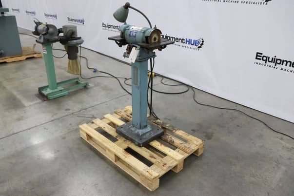 6" Baldor #510, pedestal tool grinder, 1/2 HP, work light, 460 V. - Image 2