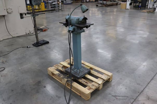 6" Baldor #510, pedestal tool grinder, 1/2 HP, work light, 460 V. - Image 5