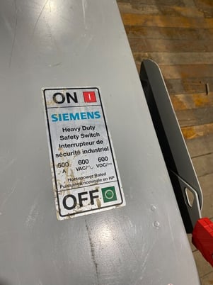 600 Amp. Siemens, HNF366RA, Non-Fusible Disconnect Switch, 600 Volts, 3P, 3R, AS IS - Image 2