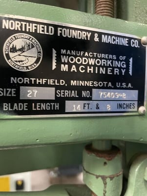Northfield #27-VERT, Vertical Band Saw, 15" under guide, 25" x 25" table - Image 5