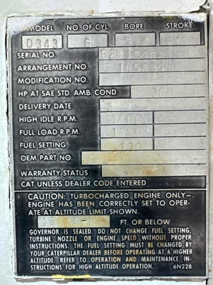360 HP Caterpillar #D343TA, Engine, 14.6L, 6 cyl, warranty - Image 3