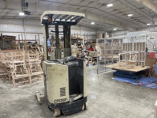 3000 lb. Crown #RR3520-35, Electric Reach Fork Lift, 210" max. fork height - Image 3
