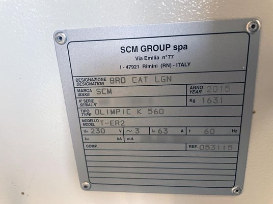 SCM #Olimpic K560, Edgebander w/Pre-Mill & Corner Rounding, 2.1" panel thickness, 2 HP, 12000 RPM, 1/4" edge - Image 10