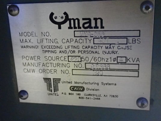 Yman #MY4-256, Jib Crane, 185 kg capacity, 4 kVA, 220 V - Image 10