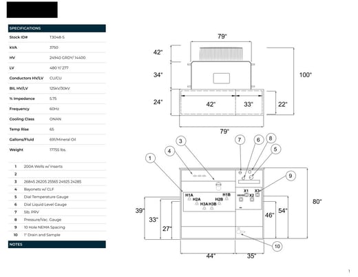 3750 KVA 24940GrDY/14400 Primary, 480Y/277 Secondary, PAD, proCORE(immediate shipment available) - Image 4