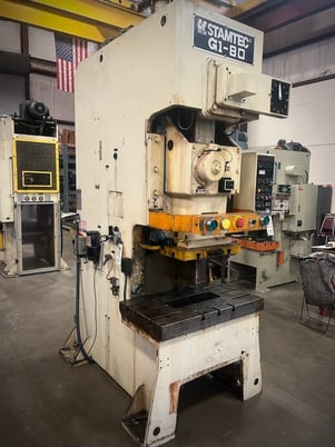 88 Ton, Stamtec #G1-80, Back Geared OBI Press, 2.8" stroke, 14.6" daylight, 50-120 SPM, 3.2" adj, 39.4" x - Image 2