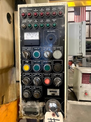 88 Ton, Stamtec #G1-80, Back Geared OBI Press, 2.8" stroke, 14.6" daylight, 50-120 SPM, 3.2" adj, 39.4" x - Image 7