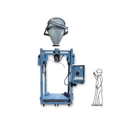 Bulk Bag FIBC Filler, fill hopper settler vibration & bag massage, 35 cu.ft. Stainless Steel hopper - Image 1