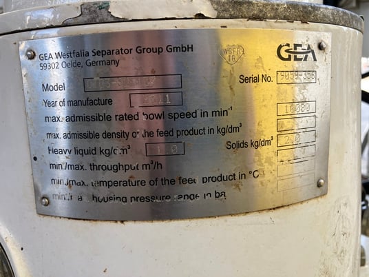 GEA Westfalla Separator #OTC3-02-137 - Image 2