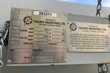 100 sq.ft., 400 psi shell, 400 psi tube, Calhex Industries #3244, Heat Exchanger, 24" Diameter, 52.4' L, 2012 - Image 8
