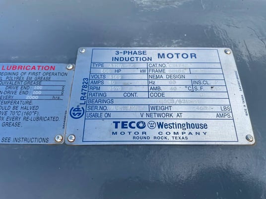 500 HP 3570 RPM Teco Westinghouse, Induction Electric Motor, Frame 5810A, 4160 Volts - Image 8