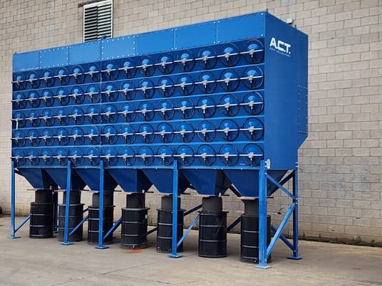 90000 cfm ACT #5-140, cartridge dust collector, 140 cartridge type filters, automatic pulse clean - Image 1