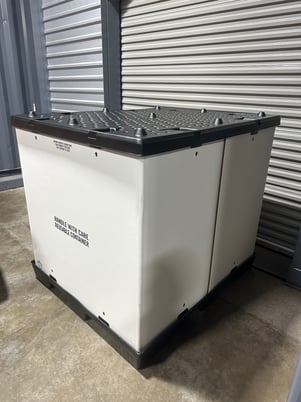 57" L x 48" W x 45" T, Collapsible Bulk Triwall pallet based containers with lid, 3000 lb., stackable - Image 1