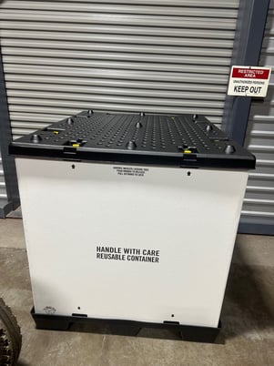 57" L x 48" W x 45" T, Collapsible Bulk Triwall pallet based containers with lid, 3000 lb., stackable - Image 2