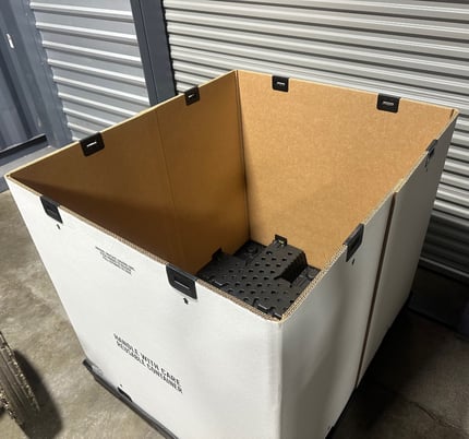 57" L x 48" W x 45" T, Collapsible Bulk Triwall pallet based containers with lid, 3000 lb., stackable - Image 3