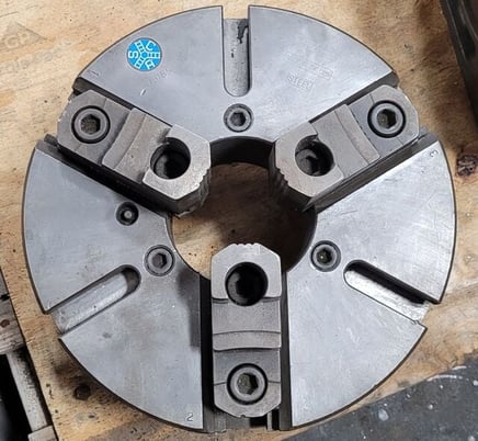 12" SCA #413185, 3-jaw chuck, D1-8 Mount, 4" center hole - Image 1