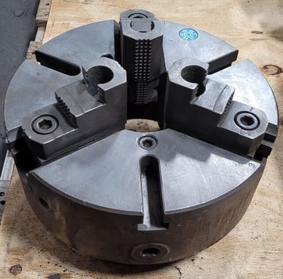 12" SCA #413185, 3-jaw chuck, D1-8 Mount, 4" center hole - Image 2