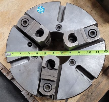 12" SCA #413185, 3-jaw chuck, D1-8 Mount, 4" center hole - Image 5