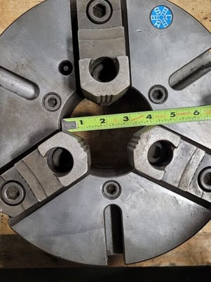 12" SCA #413185, 3-jaw chuck, D1-8 Mount, 4" center hole - Image 6