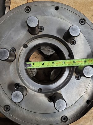 12" SCA #413185, 3-jaw chuck, D1-8 Mount, 4" center hole - Image 8