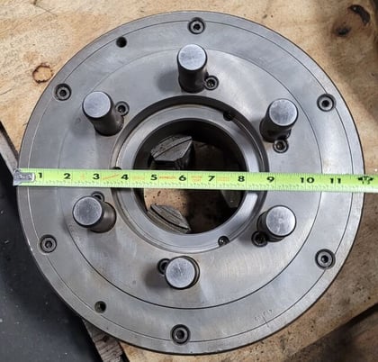 12" SCA #413185, 3-jaw chuck, D1-8 Mount, 4" center hole - Image 9