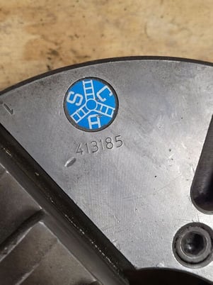 12" SCA #413185, 3-jaw chuck, D1-8 Mount, 4" center hole - Image 10