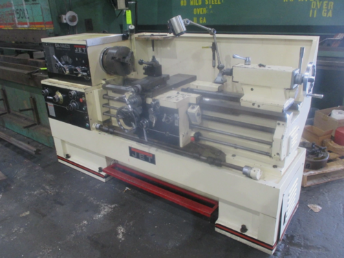14" x 40" Jet #GH-1440ZX, used gap bed lathe w/ 3-1/8" spindle hole, 23-5/8" gap swing, foot brake, thread - Image 1