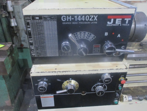 14" x 40" Jet #GH-1440ZX, used gap bed lathe w/ 3-1/8" spindle hole, 23-5/8" gap swing, foot brake, thread - Image 3