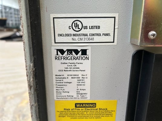 Mitts & Merrill #M100199G2-CCS-Retrofit, Screw Compressor Micro Control Panel, 51 amps, 120 VAC, 50/60 Hz, 1PH - Image 10