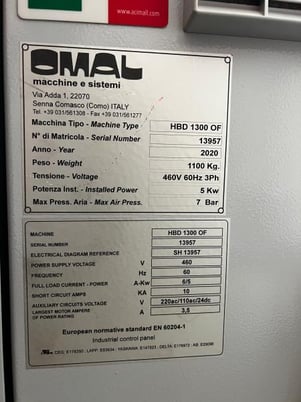 Omal #HBD-1300, CNC bore glue & dowel inserter, PLC Control, 164 FPM, 14.5" diameter vibratory dowel hopper - Image 4