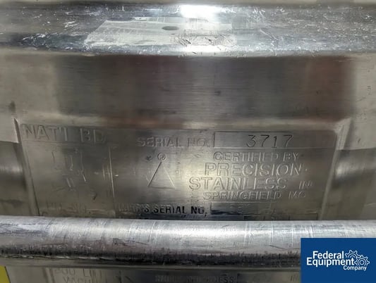 53 gallon Precision, Reactor, 316 Stainless Steel, 28" diameter x 29" straight side, dish top & bottom, 45 - Image 2
