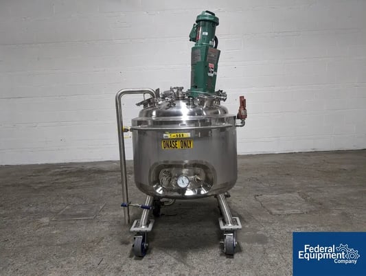 53 gallon Precision, Reactor, 316 Stainless Steel, 28" diameter x 17" straight side, dish top & bottom, 45 - Image 1