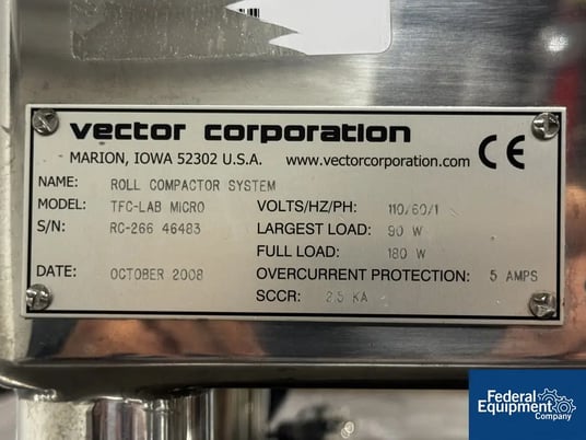 Freund-Vector #TFC-LAB-Micro, Roller Compactor, 110 V., 50" mm diameter x 24" mm width rolls, 2008 - Image 2