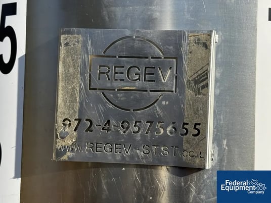 220 gallon Tank, 316 Stainless Steel, 40" diameter x 40" straight side, cone top, agitator, pneu valves (2 - Image 2