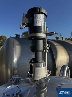 220 gallon Tank, 316 Stainless Steel, 40" diameter x 40" straight side, cone top, agitator, pneu valves (2 - Image 7
