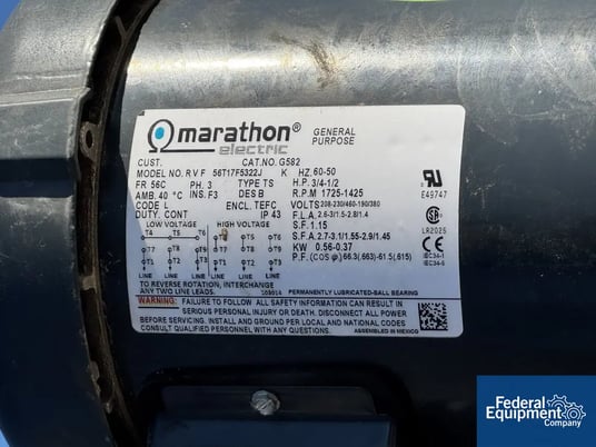 220 gallon Tank, 316 Stainless Steel, 40" diameter x 40" straight side, cone top, agitator, pneu valves (2 - Image 8