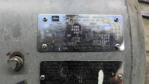 150 HP 1800 RPM Toshiba TIKK FBK1, Frame 445T, 4P, 460 Volts - Image 2