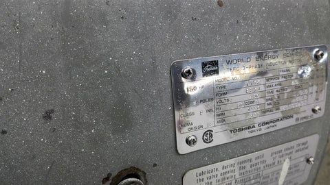 150 HP 1800 RPM Toshiba TIKK FBK1, Frame 445T, 4P, 460 Volts - Image 4
