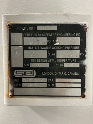 General Electric #GLEGG, 1090 liter plastic lined steel tank, 30" OD, 78" straight wall, 150 psi - Image 10