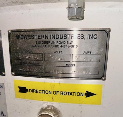 72" Midwestern #MR60C60-72-RAS, Gyra-Vib Classifier, 2 Decks, 2.5 HP, 7.6 amps, 230/460 V. - Image 2