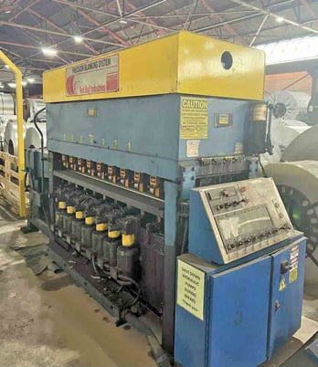 72" x .135" Herr Voss, 5-HI precision leveler, 35000 psi yield, 19 work rolls, 250 HP, 1750 RPM, 400 FPM, 500 - Image 1