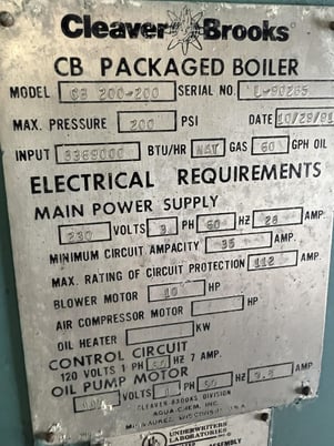 200 HP Cleaver-Brooks, 200 PSIG - Image 5