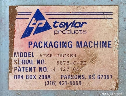 Taylor #AFSR-Packer, Dry Bulk Bag Filler, w/ 10" Butterfly Valves & 10 HP Blower - Image 7