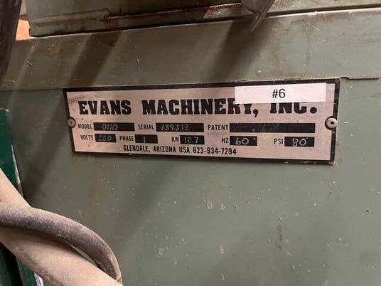 Evans #0110, postformer, 220 V., 1ph, 80 psi, - Image 2