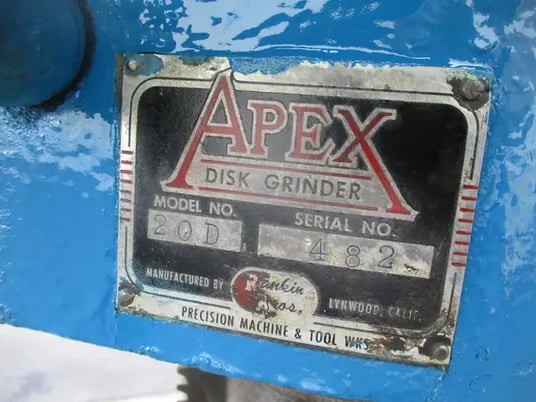 Apex #20D, 20" disc grinder, 220 V. - Image 8
