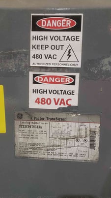 225 KVA, 480 Primary, 208/120 Secondary General Electric #9T23C9478G13A, Dry Transformer, 3PH - Image 2