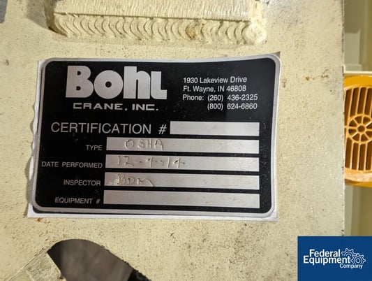 NBE, Bulk Bag Unloading Stand, w/Bag Hanger & Electric Hoist, 3800 lbs. capacity, 20 cu.ft. Receiver, 4" - Image 2